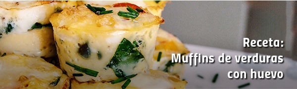 Receta: Muffins de verduras con huevo